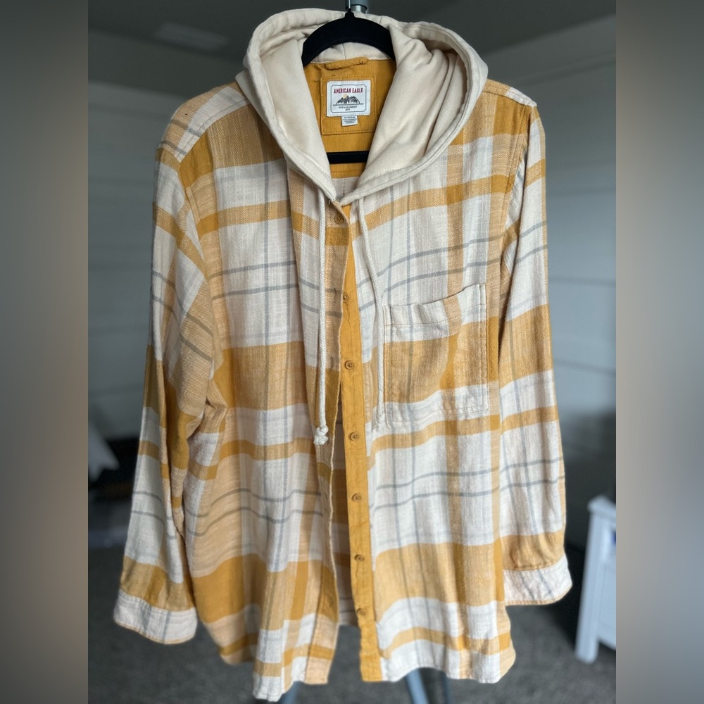 American Eagle Outfitters Women’s Flannel with Hood
